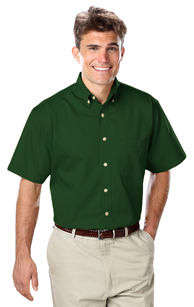 Blue Generation® Men's Short Sleeve 100% Cotton Twill Shirt